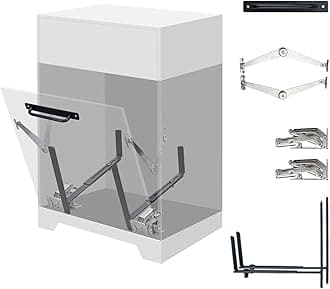ZRD Tilt Out Trash Can Cabinet DIY Kit for Single Cabinet, Pet Proof Hidden Trash Can Cabinet Conversion Kit, Supports Garbage and Laundry Hamper in the Kitchen, Bathroom, Living Room, and Dining room