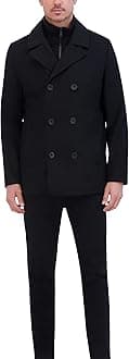 Men's Double Breasted Peacoat With Full Zip Bib