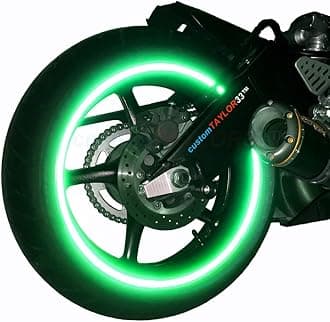 customTAYLOR33 (All Vehicles Green High Intensity Grade Reflective Copyrighted Safety Rim Tapes (Must Select Your Rim Size), 15"/19" (Combination Rim Size)