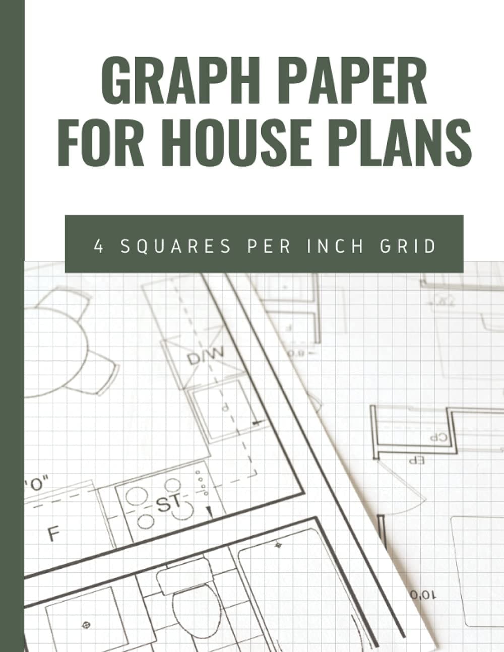 Graph Paper for House Plans: Composition Notebook Graph Paper for Architects, Designers and Engineers (4x4, 8.5"x11")