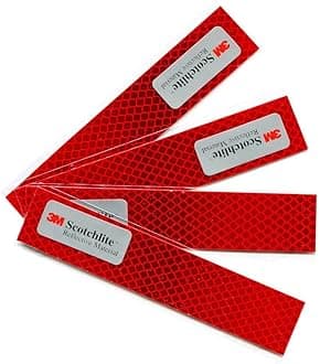 Salzmann Diamond Grade Reflective Sticker, 3M Material, Waterproof, All-Weather, Red, Pack of 4