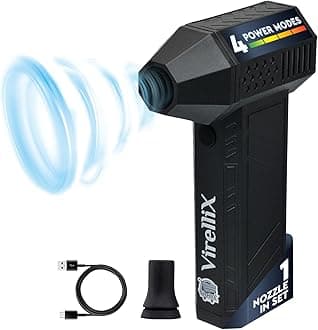 Powerful Electric Air Duster for PC - Turbojet 150000 RPM Air Blaster for Car Detailing - Rechargeable Air Duster for Electronics - for PS5 Dust Cleaner Handheld Blower Cordless - Soplador De Aire