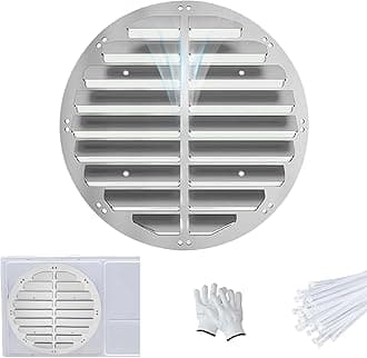 Ac Air Deflector Outdoor, Round Window Ac Deflector Stainless Steel, Air Conditioner Vent Deflector, Heat Dissipation Shutter for AC Compressor and Condenser Grilles, Thickness 0.03 in(46cm/18in)