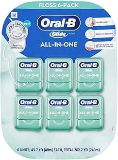 Glide Crest Comfort Plus Dental Floss Mint 40m Each (6 Pack)