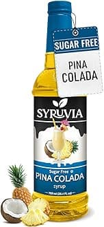 Syruvia Sugar Free Pina Colada Syrup, Flavored Syrup for Cocktails, Drinks, Lemonades, Iced Teas, and Desserts – 25.4 fl oz