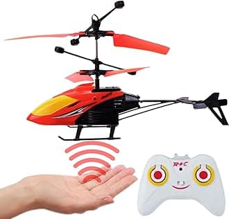 KIDZYMON® Outdoor and Indoor Flying Helicopter with Remote Control | Electronic Radio RC Remote Control Toy | Charging Helicopter with 3D Light & Safety Sensor for Kids - Pack of 1 - Red Yellow Colour