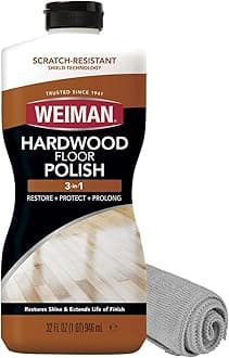 Weiman Wood Floor Polish and Restorer 32 Oz Bundle - High-Traffic Hardwood Floor, Natural Shine, Removes Scratches, Leaves Protective Layer
