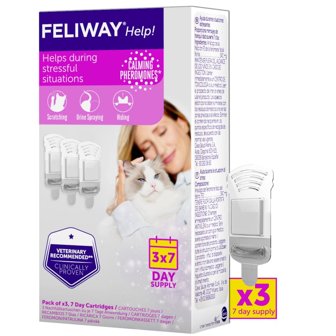 Help! Cat Calming Pheromone Refills (7 days), 3-Pack
