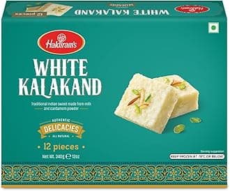 Haldiram's White Kalakand 400g | Rich And Creamy | Premium Handcrafted Traditional Sweets | Great Gift Pack | Indian Mithai | Fresh Doodh Sweet | Festival Indian Sweets Box