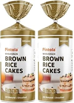 Organic Brown Rice Cake All Natural Unsalted (130g x 2) | Gluten-Free Snack | 9 Wholegrains | Low Fat | 30 Calories per Cake | Soy & Yeast Free | Healthy Snack for Weight Loss