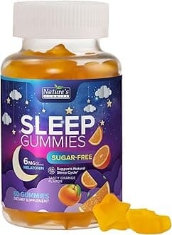 Sleep Gummies 6mg Per Serving - Sugar Free Melatonin Gummy Supplement for Adults - Natural Zero Sugar Sleeping Gummy for Adults & Kids, Orange Flavored, Extra Strength Sleep Support - 60 Count