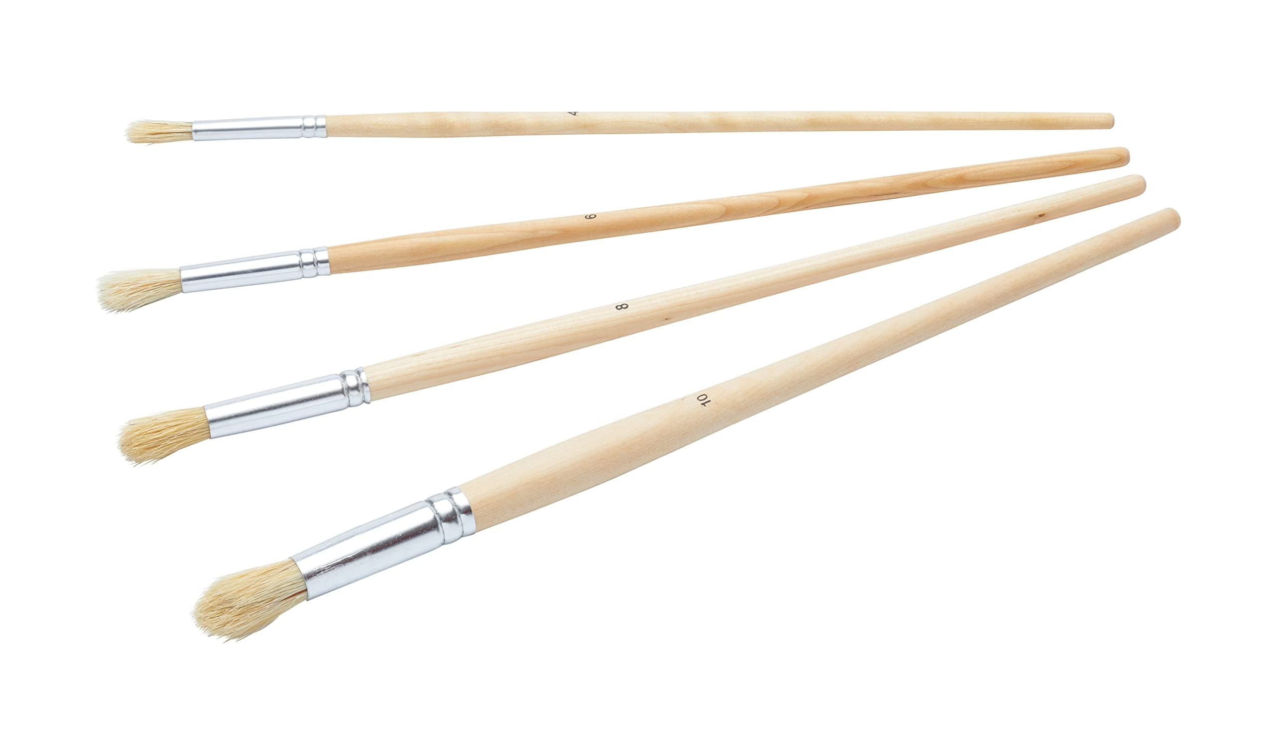 ProDec 4 piece Round Fitch Set for Precise Paint Application Ideal for Detail Work, Touch Up, Window Frames, Edges, Corners, Narrow Areas with All Types of Paint