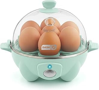 Rapid Egg Cooker - Boiler, Poacher & Steamer - Includes Measuring & Recipe Guide - Dishwasher Safe - BPA Free - Holds 7 Eggs, Aqua