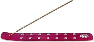 Bless-International Traditional-Handmade-Burner Wooden-Incense-Stick-Holder Ash-Catcher-Stand for-Aromatherapy-Meditation-Yoga (Heart Pink) 10 Inches, Pack of 1