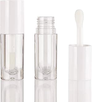 COSIDEA50pcs Empty White 6ml big doe foot wand lip gloss tubes Round Chunky lipgloss tubes containers wholesale with thick large wand