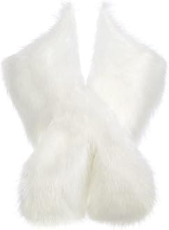 Women's Faux Fur Shawl Party Faux Fur Collar Fur Wraps for Winter Bridal Wedding Cover Up