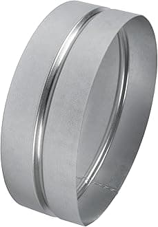 Vent Systems 8'' Inch Galvanized Steel Duct Connector - Round Ventilation Duct Extension - Metal Dryer Vent Coupler - Metal Hose Coupling - Dryer Pipe Connector