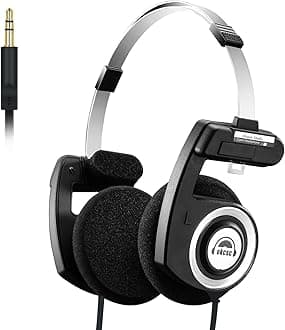 okcsc Classic On-Ear Headphones, Retro Style Wired Headsets, All-Day Playtime/40mm Class Composite Film/Ultra Lightweight Retro Headsts for Travel,Commute,Sports,HiFi Sound,4.9 FT/3.5MM No Mic/Black