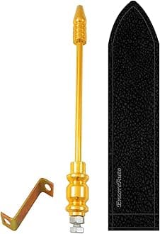 Golden Car Flag Rod with Bracket and Cover (Golden) for All Car Models/Judgement Rod/Corner Rod (Black)