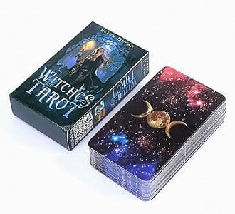 Fankexi Tarots Cards Deck,Witches Tarot Cards Sets Deck, E-Guide to Psychic Tarot Reading, Fate Divination Tarot Meanings for Beginners to Advanced