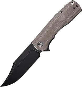PFP03 Victor,3.58" K110 Satin Blade,140g Micarta Handel Flipper Liner lock Folding knife (Khaki Black Stonewashed)