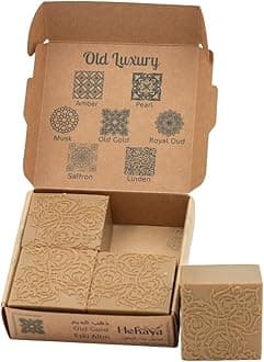 Natural Olive Oil Soap bars with Organic Ingredients, Vegan Soap, Moisturizing, Handmade, Scented With Essential Oils, Body Soap Bars for Women and men (Old Gold) (Pack of 4 Bars) 17.6 Ounce