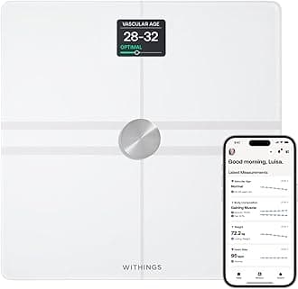 Body Comp - Scale for Body Weight and Complete Body Analysis, Wi-Fi & Bluetooth Scale with Color Screen, Digital Scale with Accurate Visceral Fat, Heart Heath - Compatible with Apple Health