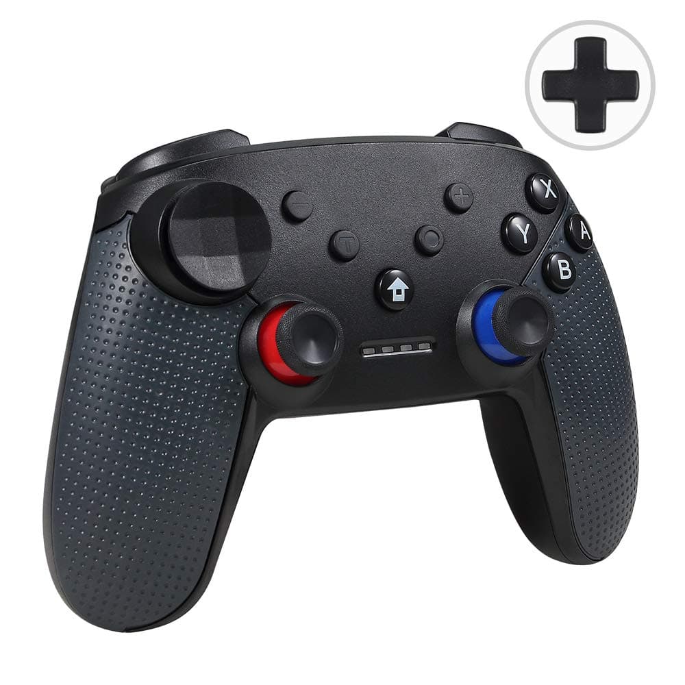 Delymc PS12 Wireless Gamepad For Nintend Switch, Switch Pro Bluetooth Wireless Controller Gamepad Control with Gyro Axis Dual Shock Vibration for Nintendo Switch - Black (Third-Party Product)