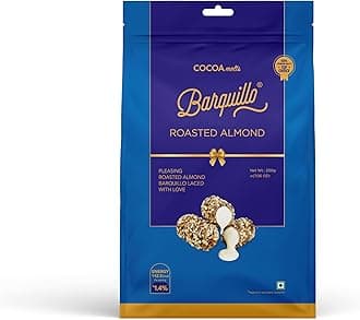 Barquillo Premium Roasted Almond Coated Chocolate Pouch- 10 Pcs (200 gm) | Vanilla Cream Filled Biscuit Roll imported | Dubai couverture taste | Festive Gift Pack specially for Festivals
