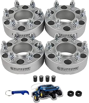 4pc Set [Silver] 1.5" Hub Centric Wheel Spacers Kit for 2005-2023 Nissan Frontier Pathfinder Xterra - 6x114.3mm Bolt Pattern / M12x1.25 Studs - 4 Valve Caps Included
