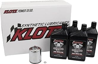 Klotz 4 Quart 20W/50 Synthetic Motor Oil Change Kit for 1986-2022 Evolution Sportster – Basic Kit