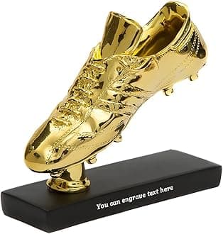 Trophies Trophies With Custom Engraving Football Trophy, Golden Boot Award 3D Statue, Resin Gold-plated Trophy, Fan Supplies, Souvenirs, Free Engraving Text (Color : Gold, Size : 20x7x17cm)