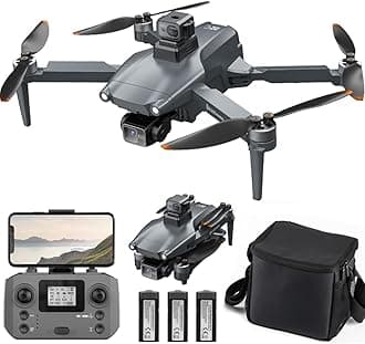 Lozenge L600 PRO Brushless Drone with Camera for Adults 4K GPS Drone 360 °Laser Obstacle Avoidance RC Quadcopter Helicopter Dual Cameras with Backpack (3 Battery)