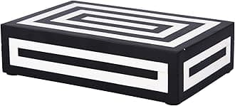 Handicrafts HomeHandmade Concentric Collection Decorative Jewelry Box Organizer – Keepsakes, Trinkets, and Home Decor – Antique Coffee Table Storage, Wedding Memory Box, Farmhouse Style Decor, 8x5x2