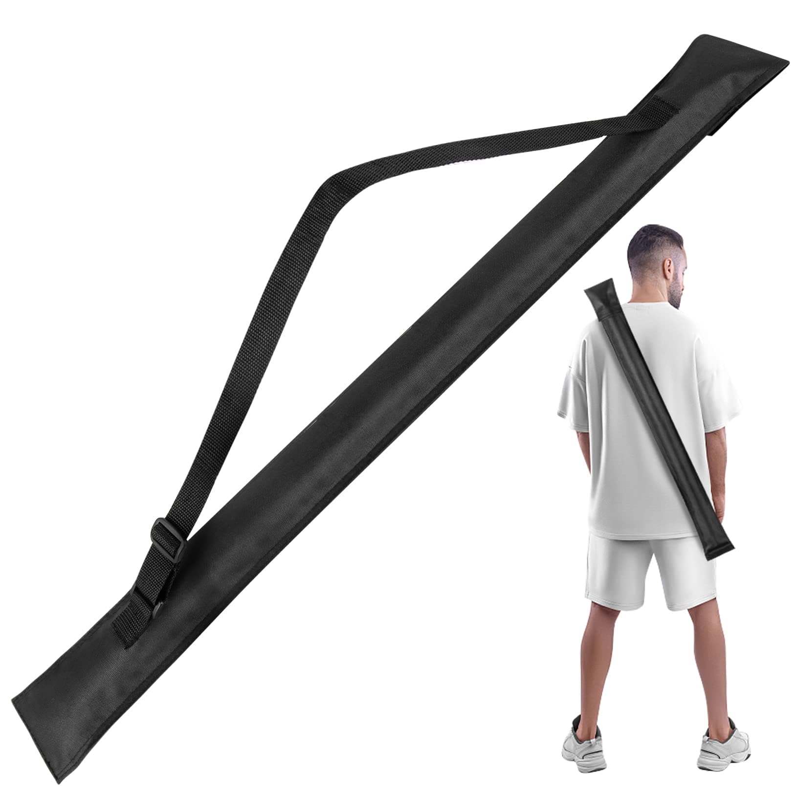 Pool Cue Case, Pool Stick Case for 1/2 Billiard Cue Stick Case, 32 Inches Long Snooker Storage Carrying Bag, Black