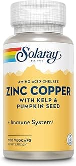 SOLARAY Zinc Copper 100 Veggie Capsules