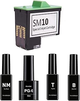 Nail Printer Ink SM10 Cartridge Set Preprint BTS, PG 4, NM, and SM 10 Special Inkjet Cartridge Nail Gel Set, Ink Polish