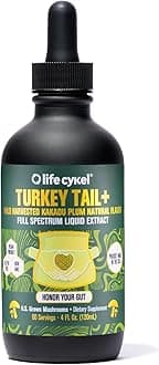 Life Cykel - Turkey Tail Mushroom Liquid Extract with Kakadu Plum - Immune Support & Digestive Health Prebiotic Supplement, Non GMO (4 Fl Oz (Pack of 1))