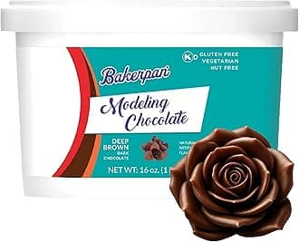 Bakerpan Deep Brown Modeling Chocolate - 1 Pound - Sculpt Cakes, Model Figurines, and Create Cake Toppers (Made in USA)