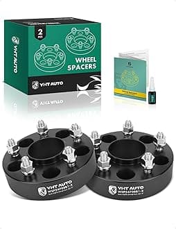 YHTAUTO 5x4.75 Hub Centric Wheel Spacers 1.5 Inch Compatible with Chevrolet, GMC, Buick, Cadillac, Pontiac Models, Camaro, Jimmy Tire Spacers w/ M12x1.5 70.5 mm Hub Bore 5 Lug 2PCS Black