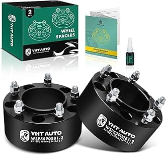 YHTAUTO 5x150mm Hub Centric Wheel Spacers 3 inch Fits Tundra 2007-2021, Sequoia 2008-2022, Land Cruiser 1998-2011 2013-2021, LX470, LX570 5 Lug Tire Spacers w/ M14x1.5 Studs, 110mm Hub Bore 2PCS Black