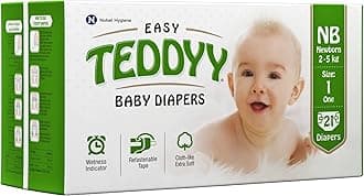 TEDDYY Baby Diapers Easy New Born 21 Count (Pack of 1), 2-5 kgs, Long Lasting Absorption, Anti - Rash