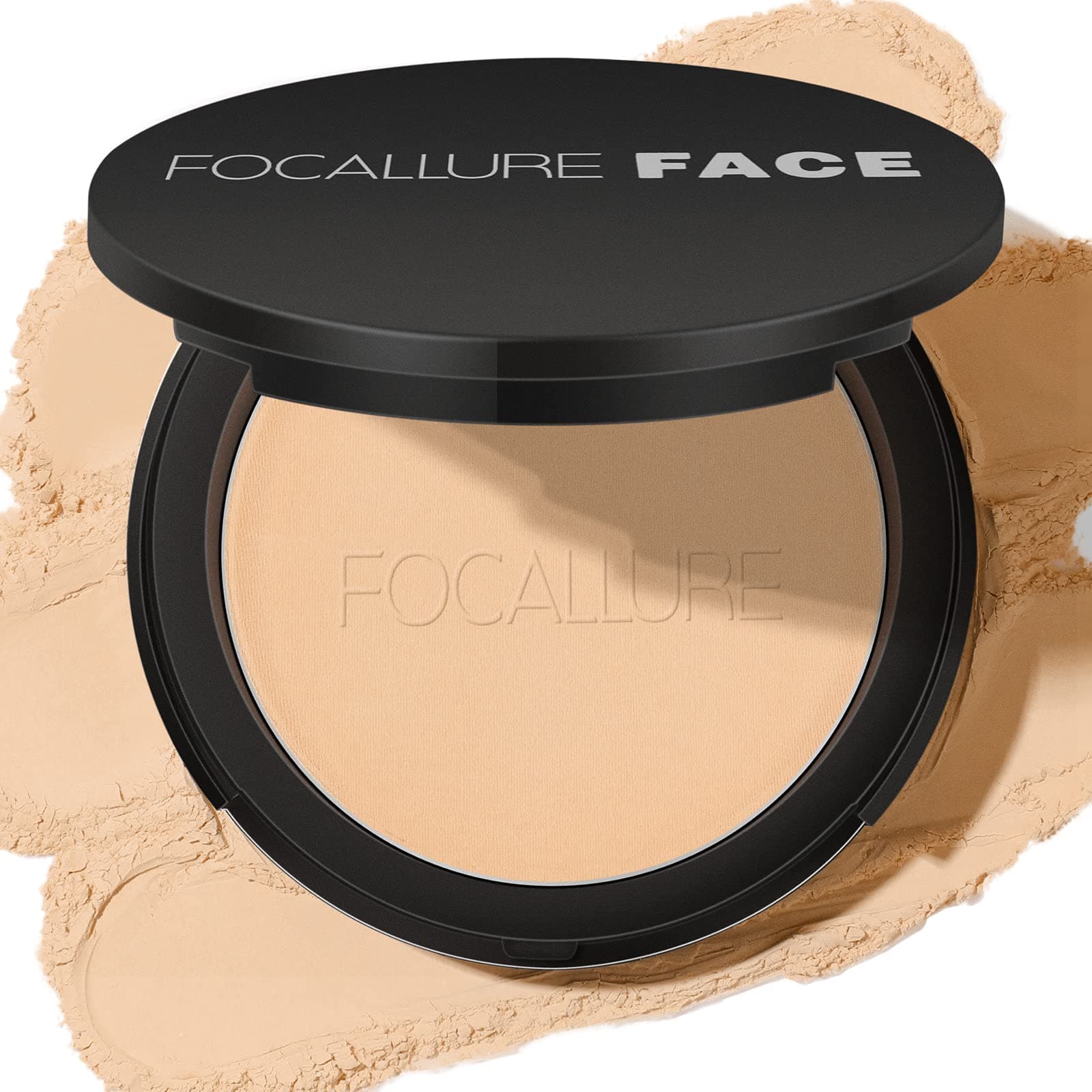 Flawless Pressed Powder, Control Shine & Smooth Complexion, Pressed Setting Powder Foundation Makeup, Portable Face Powder Compact, Long-Lasting Matte Finish, Beige