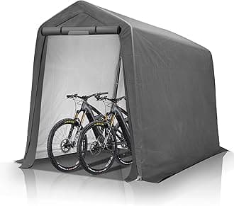 GARTOO 6' x 7' Storage Shelter - Outdoor Portable Shed with Roll-up Ventilated Windows, Heavy Duty Zipper Storage shed for Bike, ATV, Motorcycle Shelter, Gray