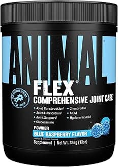 ANIMAL Flex Comprehensive Joint Care - 4 Unique complexes for Joints, Bones & Cartilage - with Vitamins A & E, glucosamine, Flaxseed Oil & hyaluronic Acid - Blue Raspberry, 369g