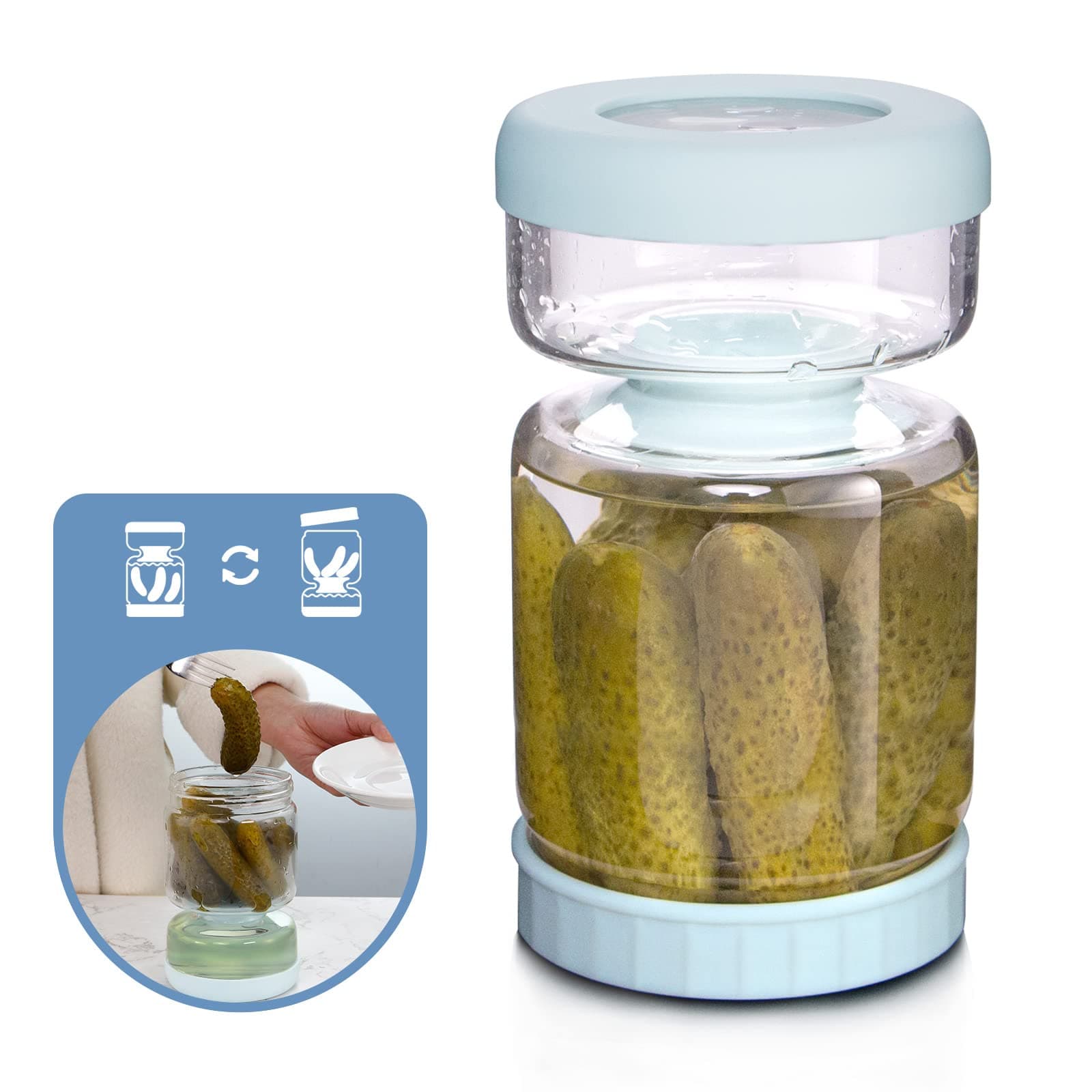 Glass Flip Pickle Jar
