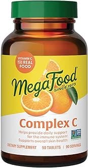 Complex C - Immune Support - A Daily Dose of Vitamin C Delivered With Real Food - Vegan - Non-GMO - Gluten Free, Made Without 9 Food Allergens - 90 Tabs