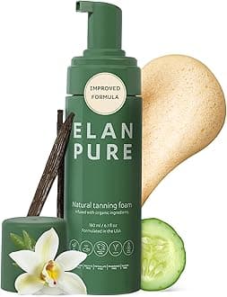 Non Toxic Gradual Self Tanner - Organic Tanning Foam - Long Lasting Natural Looking Tan - Streak Free Smooth Application - Plant Based Ingredients - Vanilla