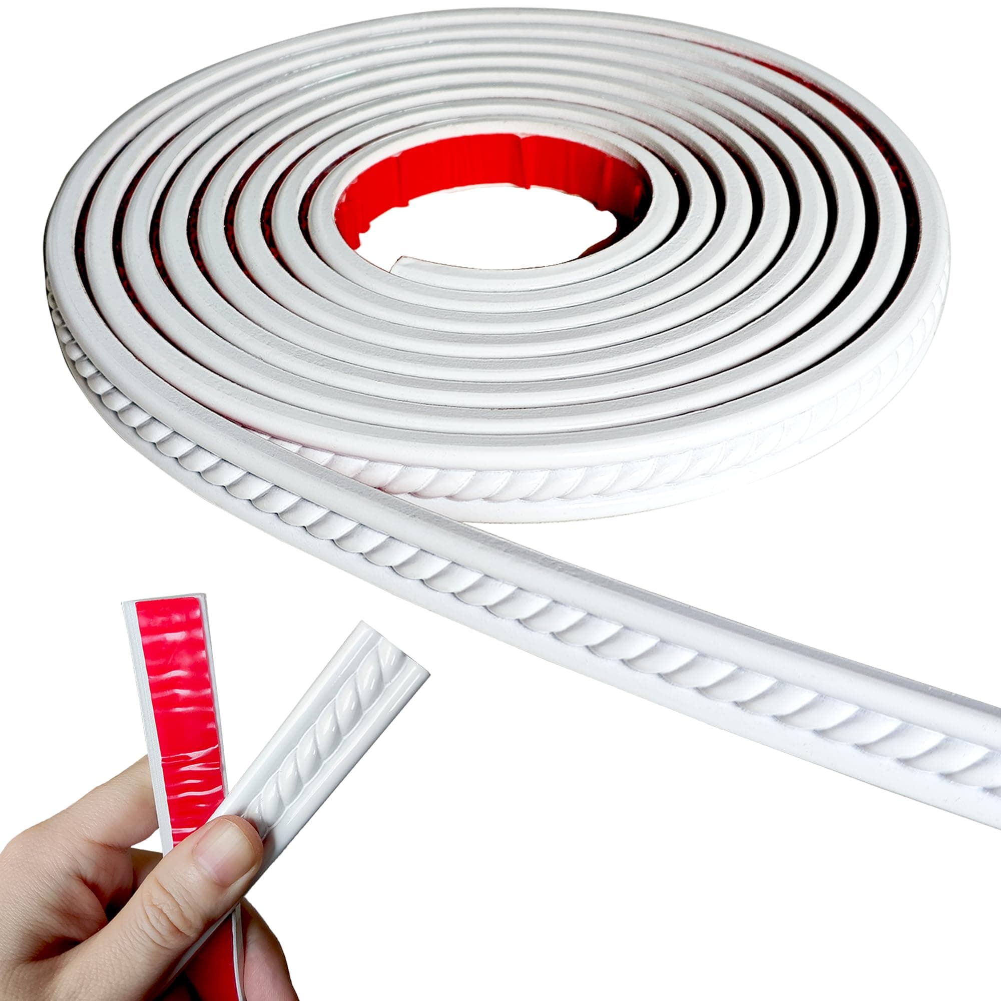 Peel and Stick Molding Trim Self Adhesive Flexible Wall Trim Crown Molding 3d Strip for Tile Wood Wall Panels Picture Mirror Frame Border Edge Corner Ceiling Wallpaper Moulding Decor Trim (120 inches)