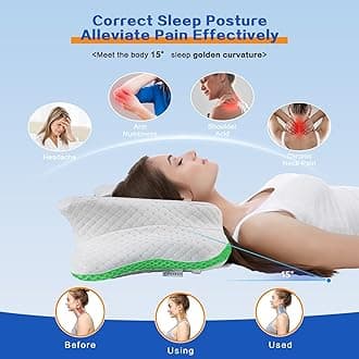 Pain Relief Cervical Pillow for Neck Support,Adjustable Ergonomic Pillow Cozy Sleeping,Odorless Orthopedic Memory Foam Pillows,Contour Bed Pillow for Side Back Stomach Sleeper